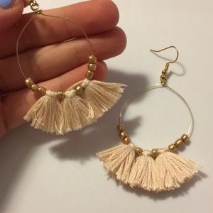 Cream tassel earrings!